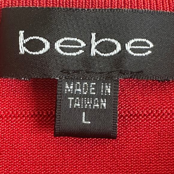 Y2K Vintage Bebe Crop Top Womens L Red Halter Strap Bandage Indie Sleaze - Picture 4 of 5